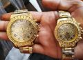 MEN'S FASHION GOLDEN LUXURY WATCH -STYLISH HIGH QUALITY  STAINLESS STEEL WATCH FOR MEN AND BOYS - HIGH QUALITY GOLDEN CASUAL WATCH FOR MEN /BOYS-MENS WEDDING WATCH IN RANDOM DIAL DESIGN. 