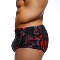 Men Swimwear Brazilian Traditional Cut Swimsuits Swim Bikini Surf Boxer Briefs Board Shorts Trunks Black and Red Sunga.