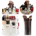 Cosmetics Organizer 360 Degree Diamond Rotatable Cosmetics Storage Box. 