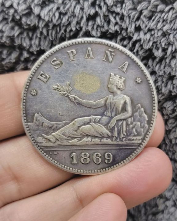 LEY 900 MILESIMAS * 40 PIEZAS EN KILOG. 5 PESETAS *ESPANA* 1869 - Weight 23.48 Grams - Silver Coin