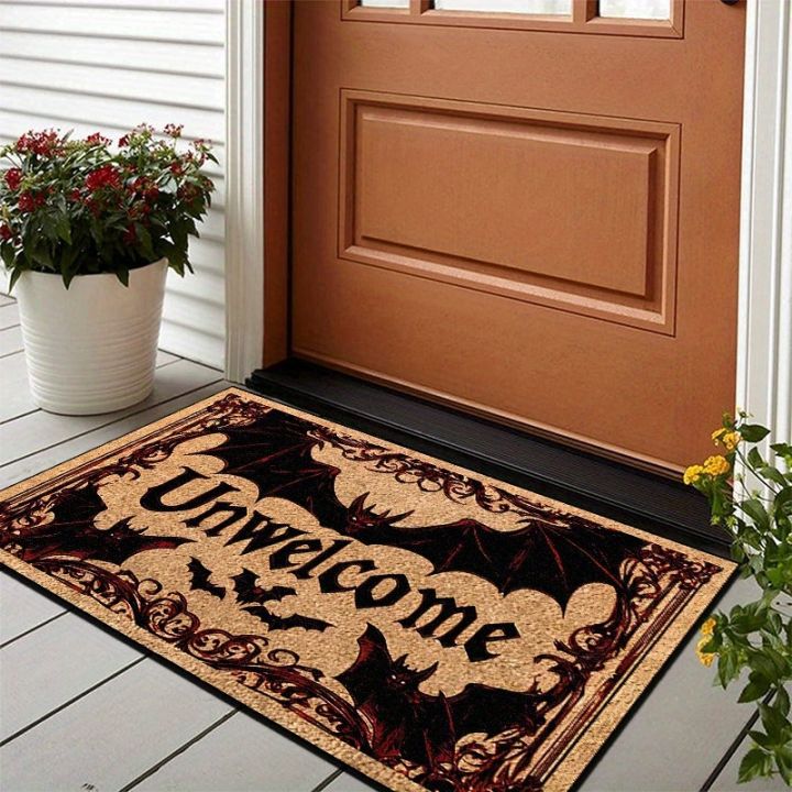 VIKAMA%20Halloween%20Carpet%20Bat%20Unwelcome%20Personality%20Carpet%20Door%20Mat%20Non-Slip%20Floor%20Mat%20Dark%20Series%20Outdoor%20Carpet%20Home%20Decoration%20-%20Image%203
