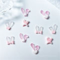 20pcs 3D Korean Rabbit Ear Resin Nail Art Charms Pink White Bunny Kawaii Jewelry Nail Rhinestones Decorations Accessories DIY. 