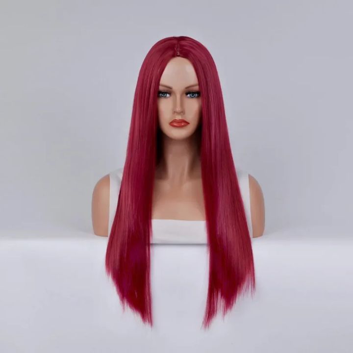 Synthetic%20Pink%20Long%20Straight%20Wig%20Middle%20Part%20Silky%20Soft%20Fashion%20Cosplay%20Party%20Costume%20Lolita%20Heat%20Resistant%20Daily%20Use%20-%20Image%207