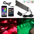 Car Neon LED Interior Ambient Foot Strip Light For Tesla Back light Remote App Music Control Auto Decorative Lamp Accessories. 