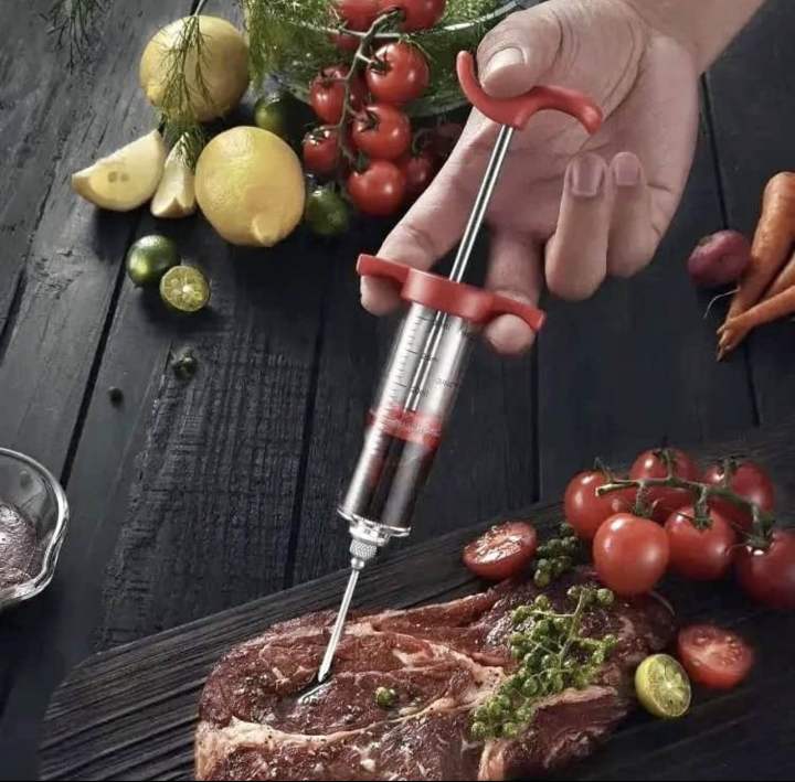 Food Grade PP Stainless Steel Needles Spice Set BBQ Meat Flavor Injector Kitchen Sauce Marinade Accessory