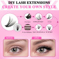 MANJESEN DIY Eyelash Extension Kit 200pcs Individual Lashes Cluster 8-16mm Lash Extension Kit Glue Makeup Tools false eyelashes. 