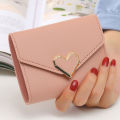 New Short Women Wallets Kpop Heart-Shaped Cute Small Women's Wallet High Quality PU Leather Slim Simple Female Purse. 