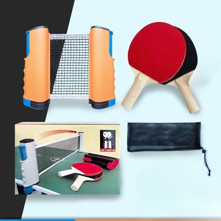 Racket Column Table Tennis Racket Combination Set Portable Mesh Column Household ...