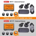Deelife TPMS Solar Tyre Pressure Monitoring Control System with 4 Wheel Tire Sensor for Car TMPS. 