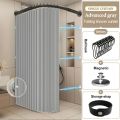 Foldable Magnetic Shower Curtain Waterproof Privacy Bathroom Curtain Modern Stylish Shower Curtain for Apartment Hotel Guest Bat. 