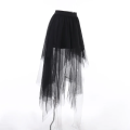 Casual Skirts Punk Net Yarn High-Waisted Irregular Skirt for Women Summer New European and American Gothic Style Versatile.