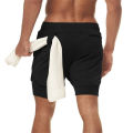 Men's Double Layer Fitness Shorts Men Fitness Gym Training 2 in 1 Sports Shorts Quick Dry Workout Jogging Double Deck Summer. 