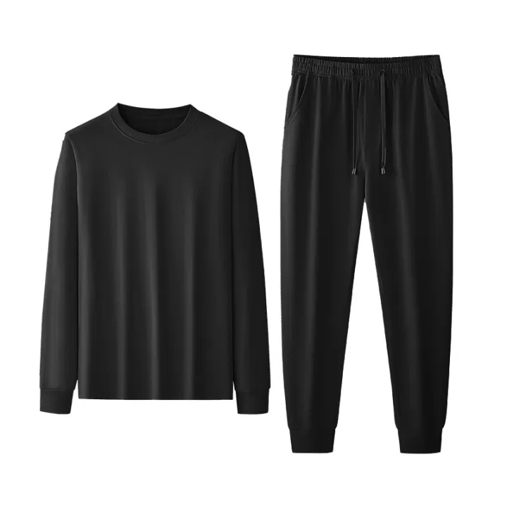 Men's%20Solid%20Color%20Pajama%20Set%20Soft%20Cotton%20Loose%20Fit%20Street%20Ready%20Comfortable%20Loungewear%20Pajamas%20-%20Image%204