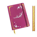 Cat & Cherry Blossom A5 Dot Grid Journal, 160gsm Thick Paper Hardcover Notebook, PU Leather Cover, Gilded Page Edges.