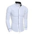 Men's Spring New Solid Color Simple Casual Korean Version Slim Fit Long Sleeve Shirt. 
