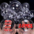 10Pcs Plastic Hollow Christmas Ball DIY Transparent Balls Fillable Bauble Xmas Tree Hanging Ornaments Home Party  Decor. 