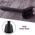 YINTAL Adjustable Butterfly Open Double Edge Safety Razor Set Matte BLACK Brass Razors 1 Razor 1 Base 5 Blades. 