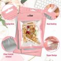 Pink Resealable Ziplock Bags Packaging Pouch For Jewelry Phone Case Lash Display Clear Window Foil Smell Proof Storage Organizer. 