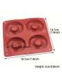 1PC 4 Holes Donut Silicone Mold High Temperature Resistant Big Donut Cake Pudding Jelly Chocolate DIY Mould Cake Baking Tools.