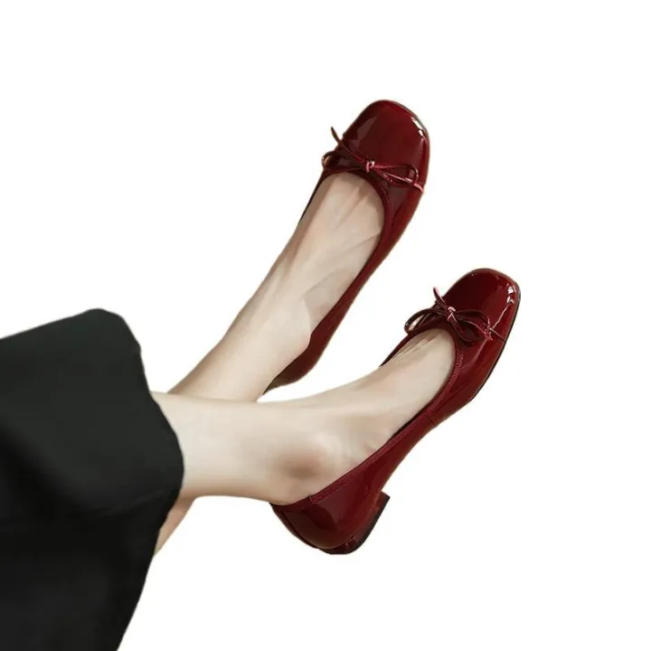 new%20Spring%20Autumn%20fashion%20Woman's%20Flats%20Patent%20Leather%20Ballet%20Flats%20Bowtie%20Boat%20Shoes%20Low%20Heels%20Slip%20on%20Flat%20Woman%20Black%20Loafers%20-%20Image%206