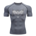 Y2K Compression Shirt Men Fitness Gym Skeleton Sport Running T-Shirt Rashgard Tops Tee Quick Dry Short Sleeve T-Shirt For Men. 