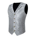 Men's Vest Tie Set Paisley Tuxedo Suit Waistcoat and Necktie Hankerchief Cufflinks for Wedding Party Groom Clothing. 