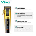VGR V-177 professional electric hair clipper with metal body, LED intelligent digital display, electric push shear, USB adjustab. 