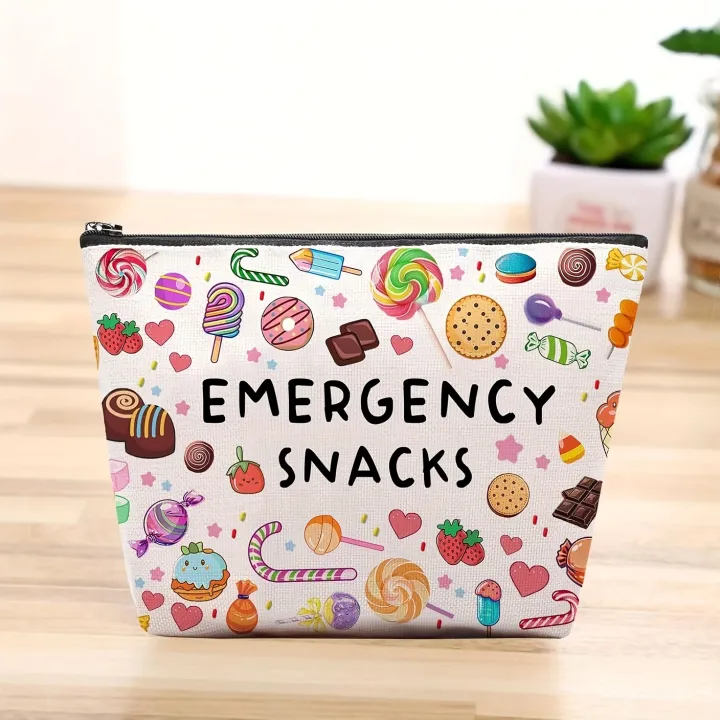 Emergency%20Snacks%20Makeup%20Bag%20Fun%20Candy%20Treat%20Design%20Lightweight%20Travel%20Pouch%20for%20Women%20Compact%20Cosmetic%20Organizer%20Zipper%20Closure%20-%20Image%202