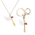 Anime Cardcaptor Sakura Keychain Bird Head Door Buckle Pendant Necklace for Women Men Kids Jewelry Accessories. 