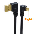 Gold Plated 15CM Short 90 Degree USB 2.0 To Micro USB B Male Cable Gold Plated Right Angle Data Sync And Charge Extender Lead. 