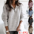 Spring Autumn Women Fashion Slim Solid Cotton Knitted Sweaters Vintage Long Sleeve Zip-up New Casual Female Pullovers Chic Tops. 