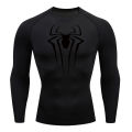 Spider Print Long Sleeve Compression Shirts for Men Gym Workout Rash Guard Undershirts Baselayers Athletic Quick Dry Tees Tops.