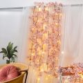 4,6 Pack Pack 11.8Ft Pink Cherry Blossom Flower Garland With 12Ft Lights String Light Hanging Artificial Pink Flower Garland Vines For Bedroom Japanese Cherry Blossom Flowers Decor Spring Floral Garland Decorations For Wedding Garden Arch Wall Home Party.. 