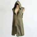 Medieval Mens Surcoat, Linen Hooded Tunic, Renfaire Cape, LARP Ranger Cosplay. 
