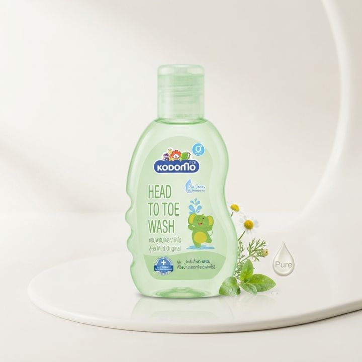 Kodomo Baby Hair and Body Wash 200ml Gentle Baby Shampoo Body Cleanser Soft Skin Care