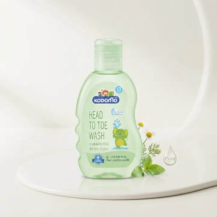 Kodomo Baby Hair and Body Wash 200ml Gentle Tear Free Baby Cleanser Soft Skin and Healthy Hair Care