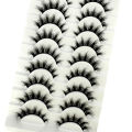 New 10 Pairs False Lashes 5D Faux Mink Lashes Fluffy Soft Volume Natural Eyelashes Cross Eyelashes Lashes Reusable Makeup Cils. 