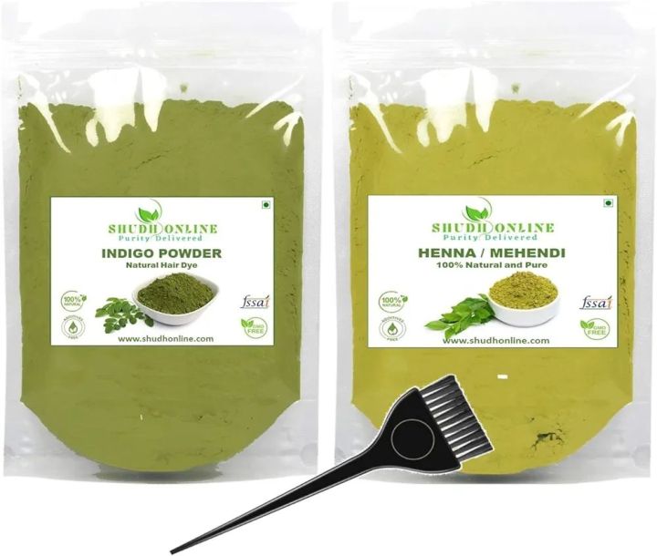 Indigo and Henna Powder Organic for Hair Colour (50 Grams each - 100 grams)