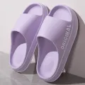 Feslishoet Women Letter Slippers Beach Slides Solid Color Mens Thick Sole Indoor Bathroom Anti Slip Shoes Summer Couple Sandals. 