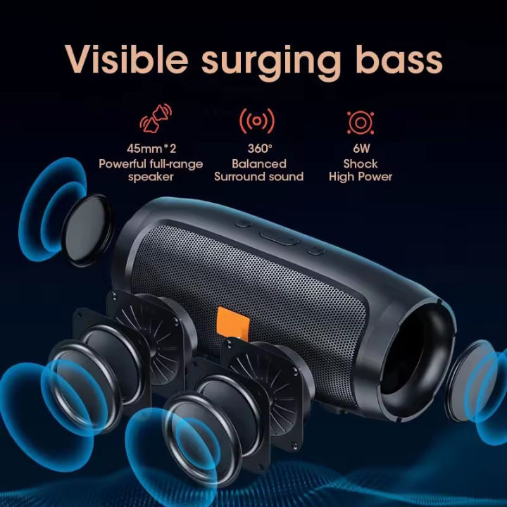 Portable Subwoofer Bluetooth Speakers Outdoor Stereo Surround Waterproof Loudspeaker Wireless Sound Box Support FM Radio TF Card