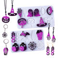 DIY Halloween Earrings Pendants Epoxy Resin Molds Skull Pumpkin Ghost Earring for Silicone Mold Craft Jewelry Making Accessories.