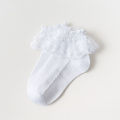 4 Pairs Girls Lace Ruffle Socks Adorable Princess-Style Kids Dance-Ready Socks with Frilly Trim.