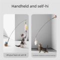 New cat funny cat stick steel wire long pole feather cute cat toy kitten fishing rotating self-pleasure relief pet toy. 