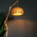 Handmade Rattan Woven Vintage Bamboo Pendant Light Weaving LED E27 Chandelier for Living Room Kitchen Home Decor Hanging Lamp. 