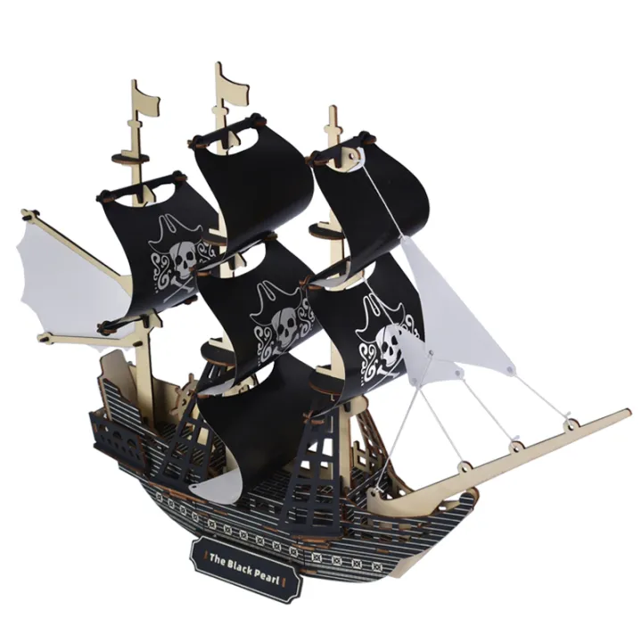 3D%20Wooden%20Puzzle%20Pirate%20Ship%20The%20Black%20Pearl%20DIY%20Building%20Assembly%20Wood%20Sailboat%20Model%20Kit%20Educational%20Toys%20For%20Children%20Kids%20-%20Image%203