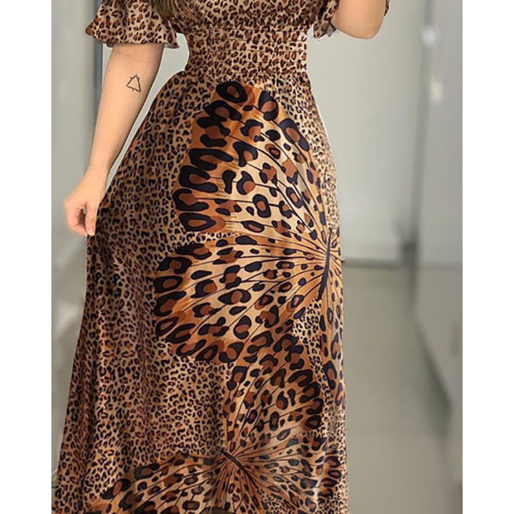 2024%20Nieuwe%20Mode%20Luipaard%20Gewaad%20Afdrukken%20Lange%20Jurk%20Ruche%20Maxi%20Zonnejurk%20Bohemian%20Vrouwen%20Zomer%20Sexy%20Toevallige%20Elegante%20Strap%20-%20Image%206