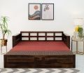Feltro Sheesham Wood Sofa Bed With Storage (King Size, Walnut + with mattress. 