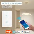 Tuya WiFi Smart Light Switch US Standard Work with Alexa Home Wall Touch Switch 1 2 3 4 Gang 110V 220V RF433Mhz Remote.