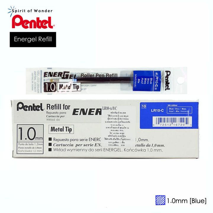 Pentel energel lr10 1.0mm gel pen-blue ink (12/box)