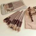 13 pcs Portable Makeup Brush Pack Set-In 2 Colors Pcs Makeup Brush Set With Storage Pouch For Women. 